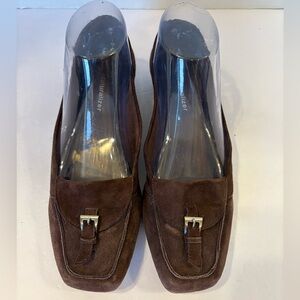 Naturalizer brown suede buckle accent slip-on flats shoes size 7.5N